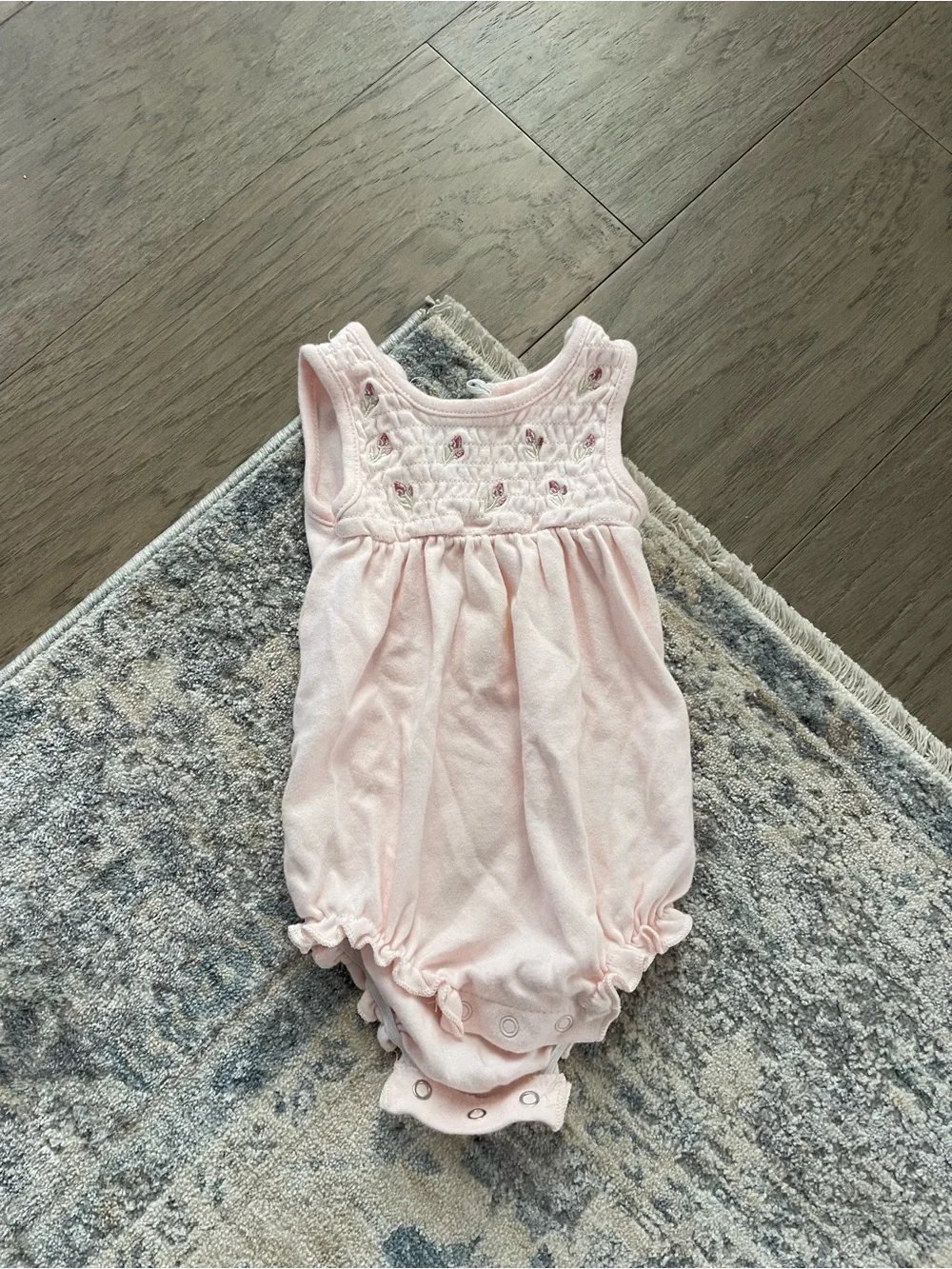 Luxe Pink Smocked Infant Romper